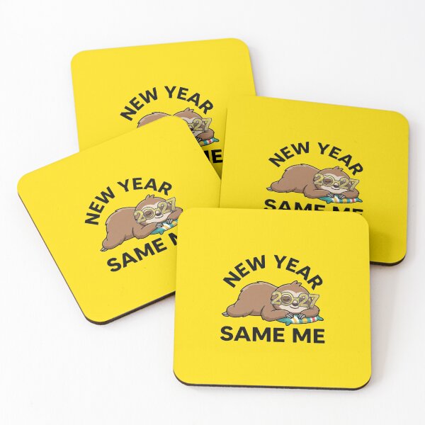 Item preview, New Year Same Me 2027 Funny Sloth Glitter Sticker designed and sold by Mr-wow.