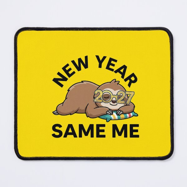 Item preview, New Year Same Me 2027 Funny Sloth Glitter Sticker designed and sold by Mr-wow.