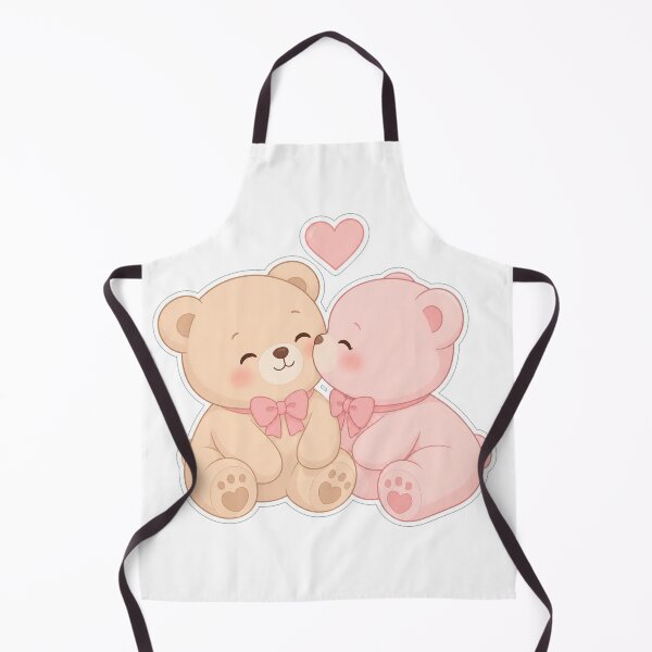 Item preview, Sweet Pastel Kawaii Bears Kissing - Cute Aesthetic Sticker designed and sold by Atlant11.