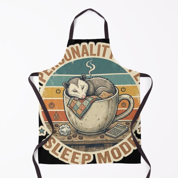 Item preview, Personality Type Sleep Mode Tired Opossum Retro Badge designed and sold by SoftAuraStudi0.