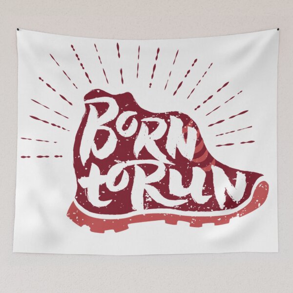 Item preview, Born to Run Distressed Running Shoe Runner designed and sold by Gravelpeak Co..