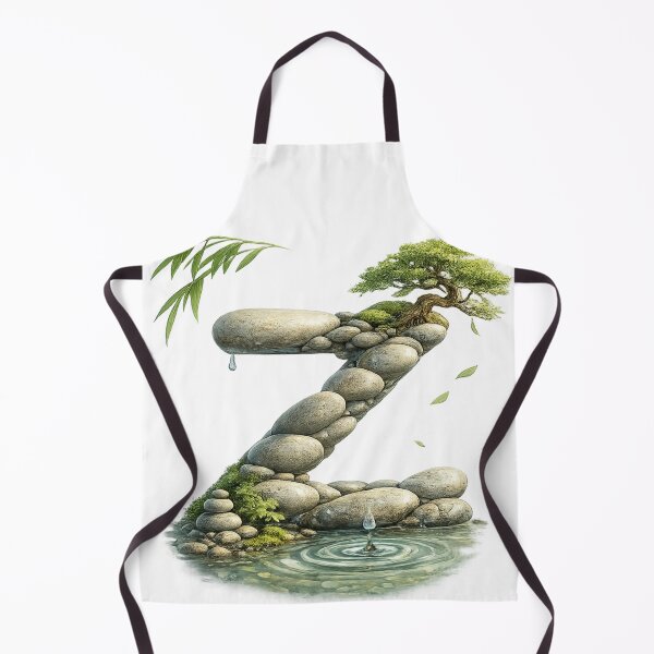 Item preview, Zen Garden Letter Z - Japanese Stone Alphabet - Tranquil Initial Z - Meditation Typography Art - Peaceful Nature Design designed and sold by irfanshikh.