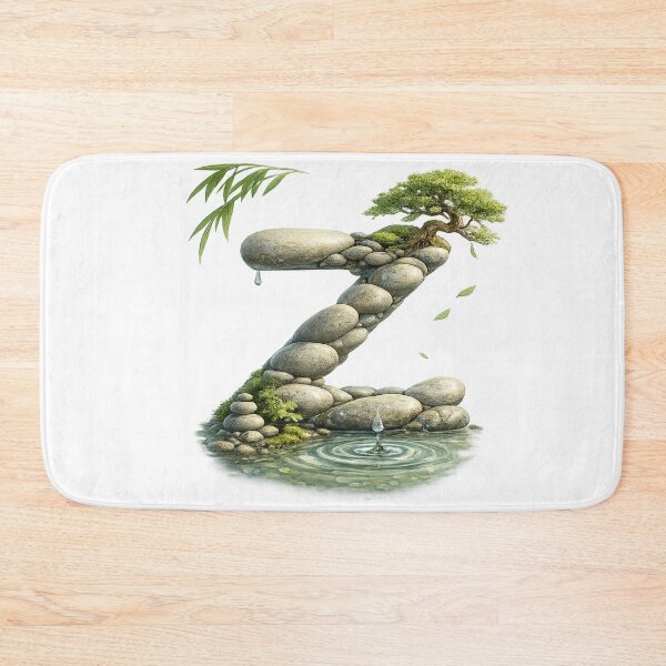 Item preview, Zen Garden Letter Z - Japanese Stone Alphabet - Tranquil Initial Z - Meditation Typography Art - Peaceful Nature Design designed and sold by irfanshikh.