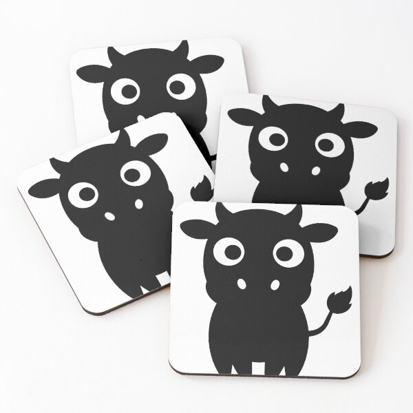 Item preview, Cute Black Cow Sticker - Kawaii Chibi Calf Silhouette Print Minimalist White Outline Farmhouse Animal Black Background Nursery Wall Art designed and sold by BestChoiceService.