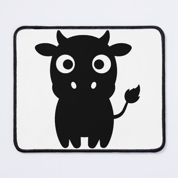 Item preview, Cute Black Cow Sticker - Kawaii Chibi Calf Silhouette Print Minimalist White Outline Farmhouse Animal Black Background Nursery Wall Art designed and sold by BestChoiceService.