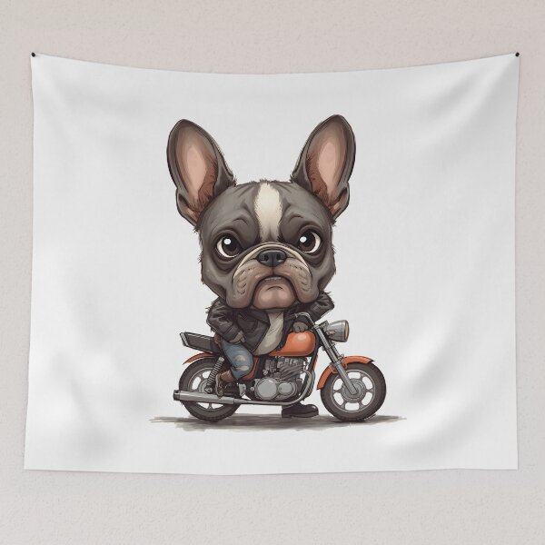Item preview, French Bulldog Biker on Vintage Motorcycle designed and sold by Paulocdias.