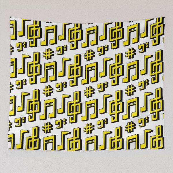 Item preview, Blocky Angular Music Notes Pattern designed and sold by PILANTROP.