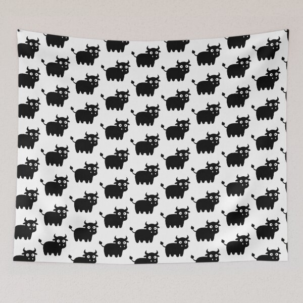 Item preview, Cute Black Bull Sticker - Kawaii Chibi Ox Silhouette Print Minimalist Farmhouse Calf White Background Nursery Wall Art Zodiac Gift designed and sold by BestChoiceService.