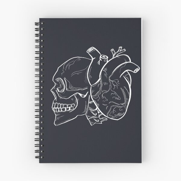 Item preview, Heart and Mind | Bold White Ink Anatomy Illustration designed and sold by Combat the Apathy.