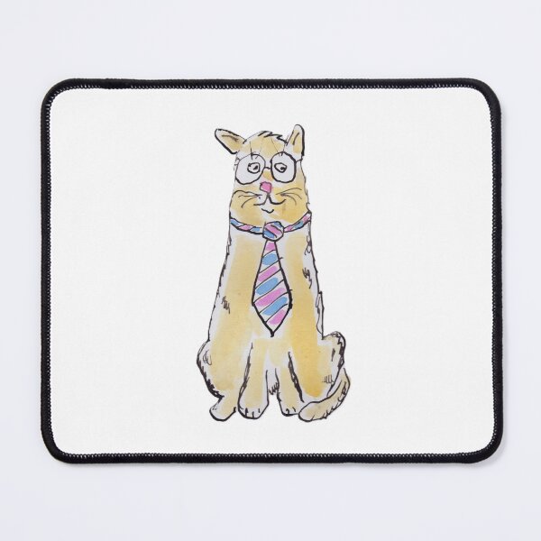 Item preview, Cat wearing glasses and a tie designed and sold by Inky Fingers Illustrations.
