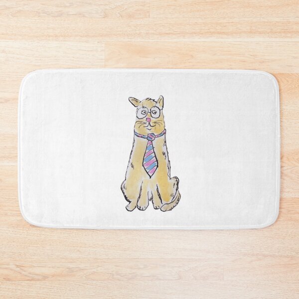 Item preview, Cat wearing glasses and a tie designed and sold by Inky Fingers Illustrations.