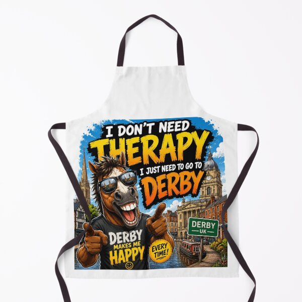 Item preview, I Don’t Need Therapy I Just Need to Go to Derby Funny Horse T-Shirt – Derby UK Travel Humor Graphic Tee designed and sold by Sushikidsntod.