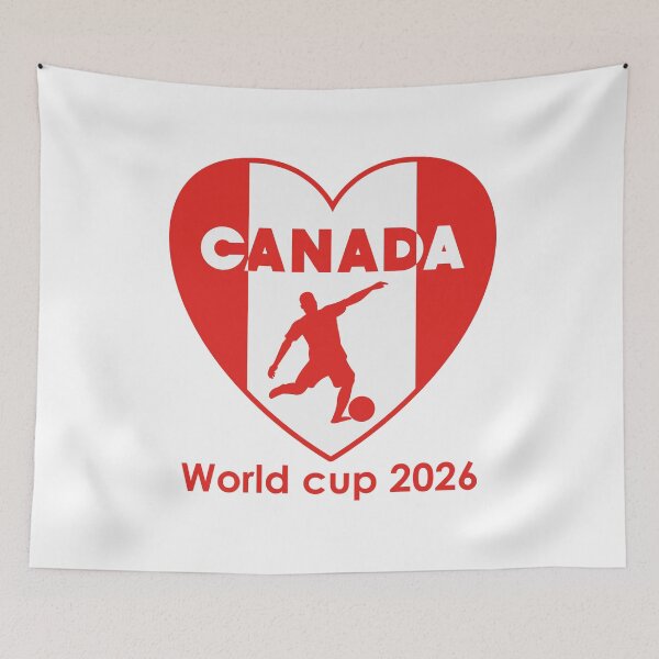 Item preview, Canada Soccer Flag Heart Silhouette World Cup 2026 designed and sold by topprinting.