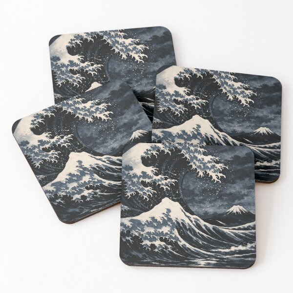 Item preview, The Great Dark Wave - Japanese Ukiyo-e Night Art designed and sold by husso-design.