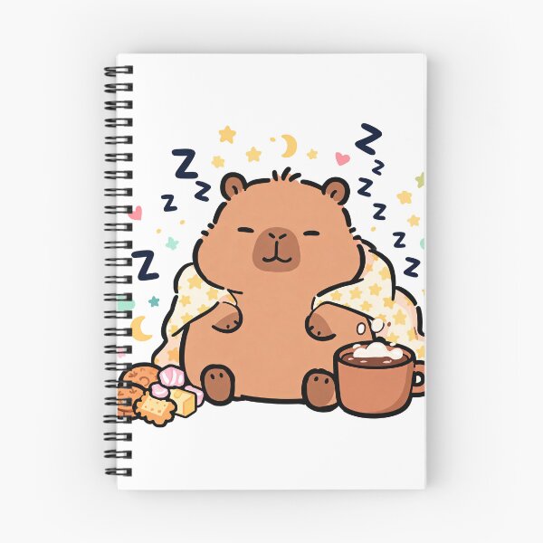 Item preview, Sleepy Capybara Kawaii Cozy Night Illustration designed and sold by Sovira Studio .