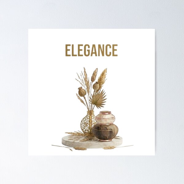 Item preview, Elegant Minimalist Dried Floral Vase Art designed and sold by Northern Glow Art.