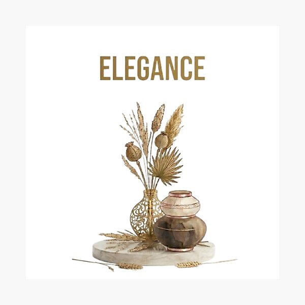 Item preview, Elegant Minimalist Dried Floral Vase Art designed and sold by Northern Glow Art.