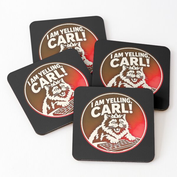 Item preview, I Am Yelling Carl Funny Angry Cat Meme Retro Design designed and sold by Methahshop.