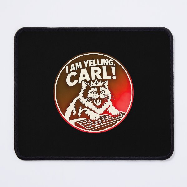 Item preview, I Am Yelling Carl Funny Angry Cat Meme Retro Design designed and sold by Methahshop.