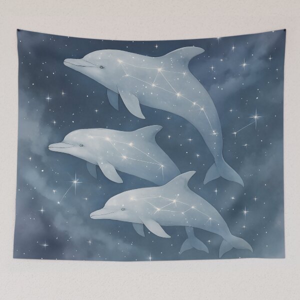 Item preview, Whimsical Starry Sky Dolphins With Constellations designed and sold by PandaTShirtShop.