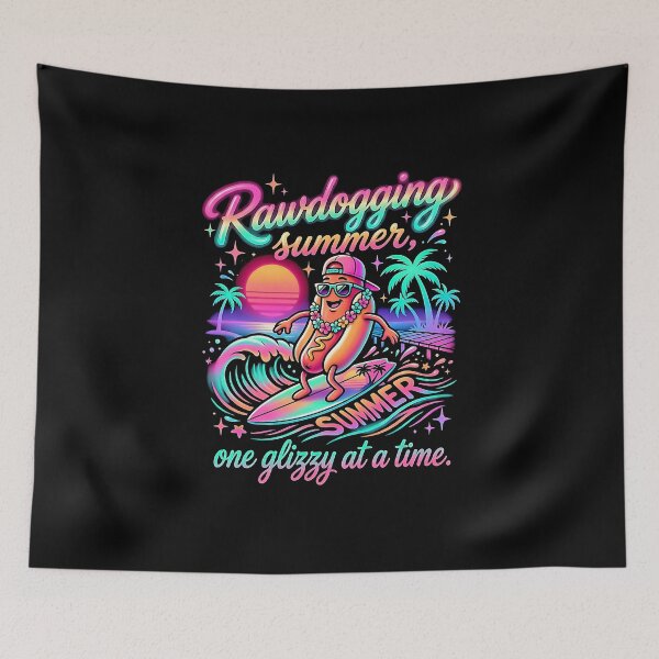 Item preview,  Rawdogging Summer One Glizzy At A Time Funny Hot Dog Surfing Beach Vibes Tee designed and sold by graphixpolash.