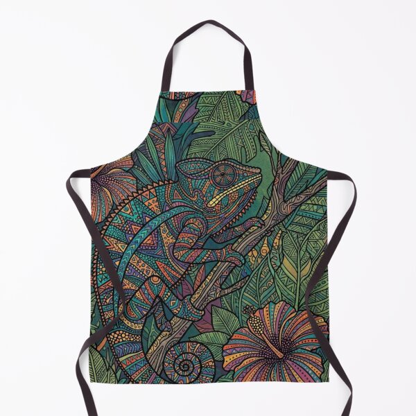Item preview, Intricate Patterned Chameleon in Tropical Jungle Setting designed and sold by FloreizaArt.