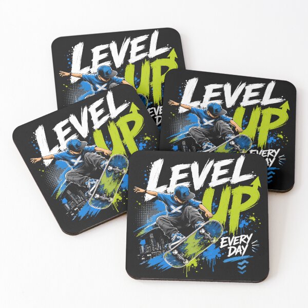 Item preview, Level up every day - boy skateboarding  designed and sold by Charles Oliver Creations.