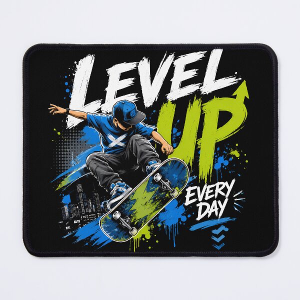 Item preview, Level up every day - boy skateboarding designed and sold by Charles Oliver Creations.