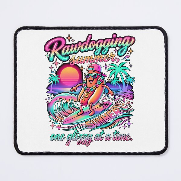 Item preview, Rawdogging Summer One Glizzy At A Time Funny Hot Dog Surfing Beach Vibes Tee designed and sold by graphixpolash.