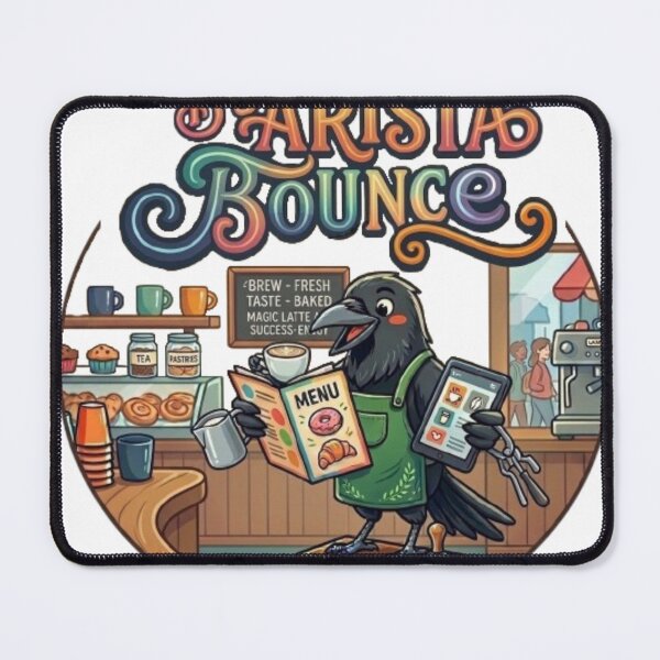 Item preview, The Barista Crow Serving Fresh Coffee Art designed and sold by Northern Glow Art.