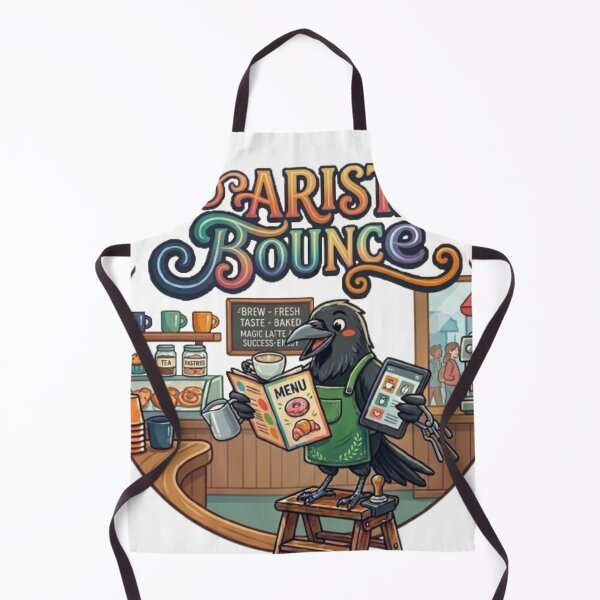 Item preview, The Barista Crow Serving Fresh Coffee Art designed and sold by Northern Glow Art.