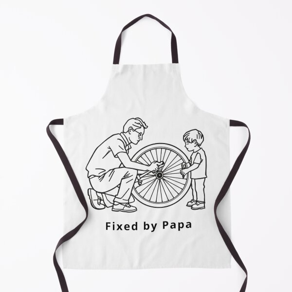 Item preview, Fixed by Papa Minimalist Line Art Father Son Bicycle Repair designed and sold by Larams Studio.