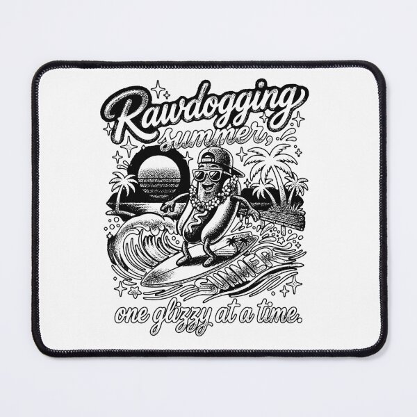 Item preview, Rawdogging Summer One Glizzy At A Time Funny Hot Dog Surfing Beach Vibes Tee designed and sold by graphixpolash.