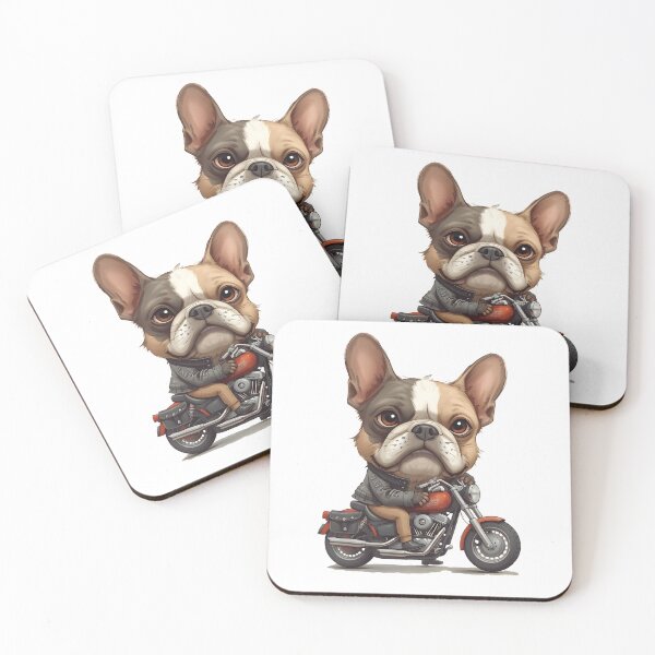 Item preview, French Bulldog Riding Chopper Motorcycle Cartoon designed and sold by Paulocdias.