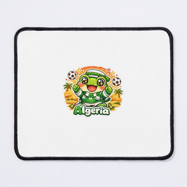 Item preview, Cute Frog Soccer Fan Algeria Kawaii Sticker designed and sold by Cozy404Lab.