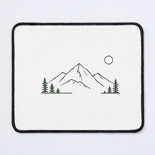 Item preview, Mystic Mountain Forest Line Art | Minimalist Nature Aesthetic | Retro Wilderness Design designed and sold by NBT-NOVA.