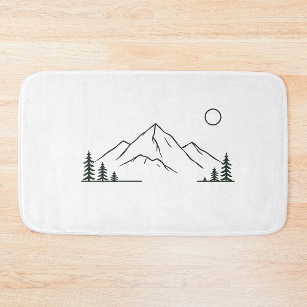 Item preview, Mystic Mountain Forest Line Art | Minimalist Nature Aesthetic | Retro Wilderness Design designed and sold by NBT-NOVA.