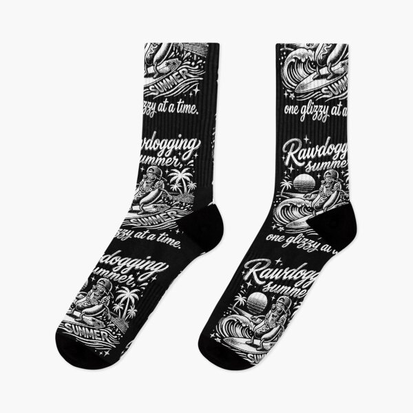 Item preview, Rawdogging Summer One Glizzy At A Time Funny Hot Dog Surfing Beach Vibes Tee designed and sold by graphixpolash.