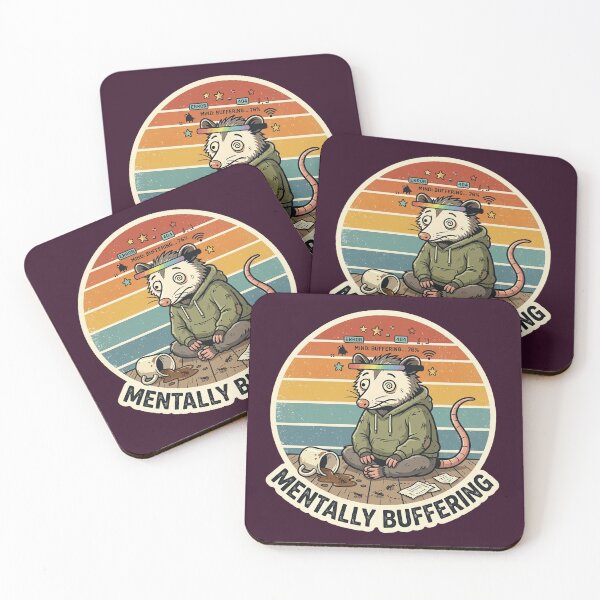 Item preview, Mentally Buffering Opossum Retro Tech Burnout designed and sold by SoftAuraStudi0.