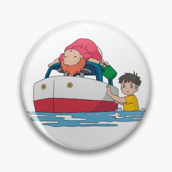 Item preview, Ponyo Sosuke Cute Boat Flood Illustration designed and sold by Iska-Designs.