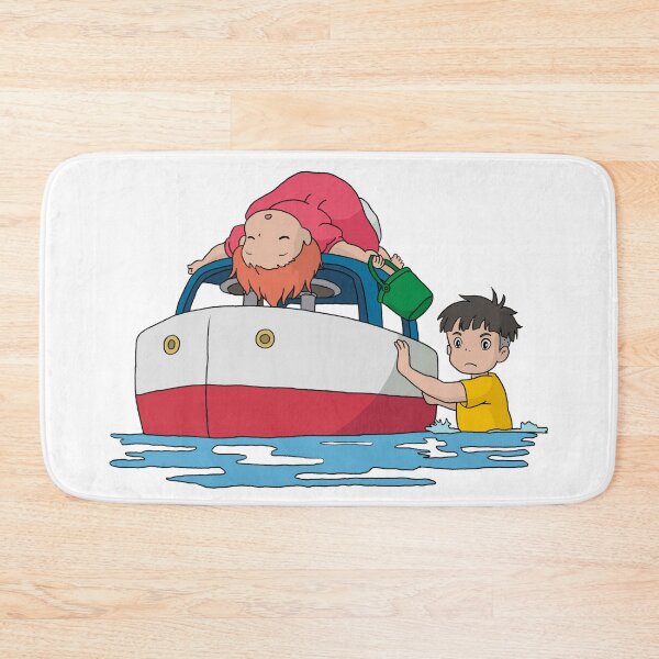 Item preview, Ponyo Sosuke Cute Boat Flood Illustration designed and sold by Iska-Designs.