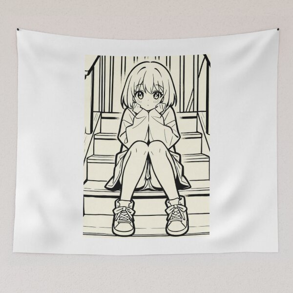 Item preview, Art - Character Anime Sitting Anime Style designed and sold by AnimeShin.