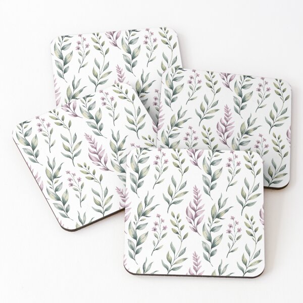 Item preview, Vibrant Neon Green Botanical Pattern | Purple Mauve Foliage Seamless Repeat designed and sold by Midnight Veil Designs.