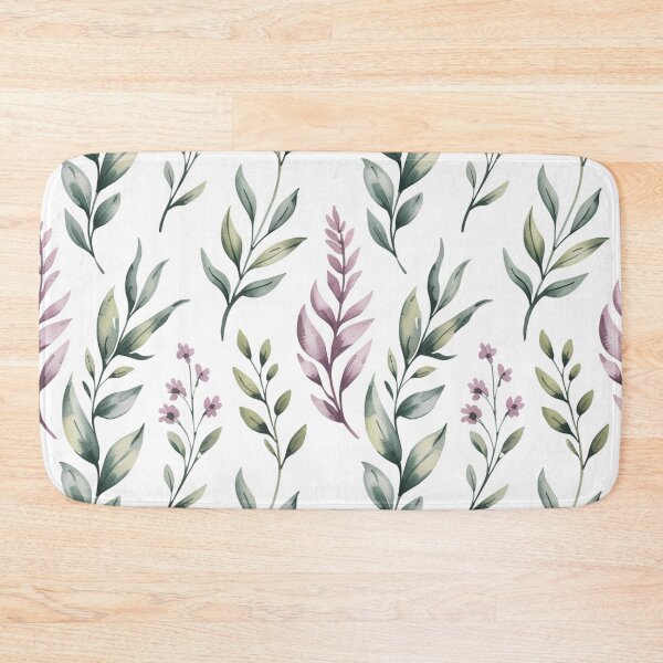 Item preview, Vibrant Neon Green Botanical Pattern | Purple Mauve Foliage Seamless Repeat designed and sold by Midnight Veil Designs.