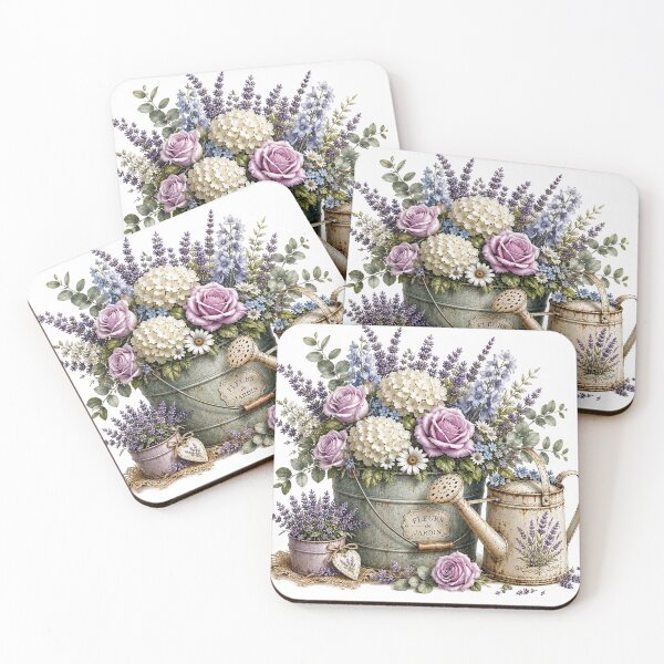 Item preview, Lavender Rose Garden Watercolor designed and sold by PetalGarden.