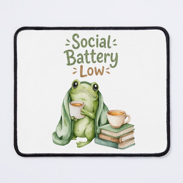 Item preview, Social Battery Low Cozy Frog Introvert Design designed and sold by VikArt7.