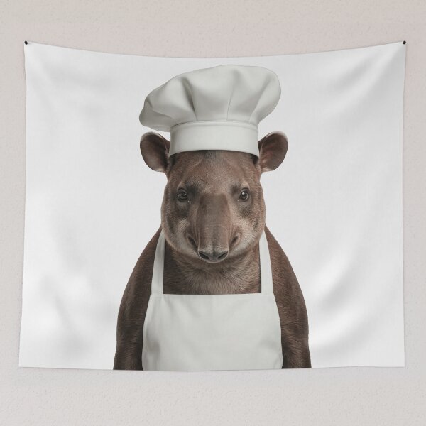 Item preview, Funny Tapir Chef Realistic Animal Cooking Humor Art designed and sold by LazyOwlStore.