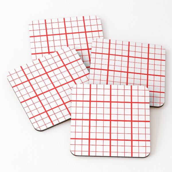 Item preview, Red On White Grid Windowpane Check Design  designed and sold by PatternTitan.