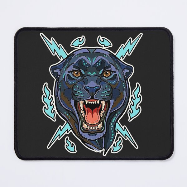 Item preview, Neon Cyan Electric Panther Tattoo T-Shirt designed and sold by rygenr8.