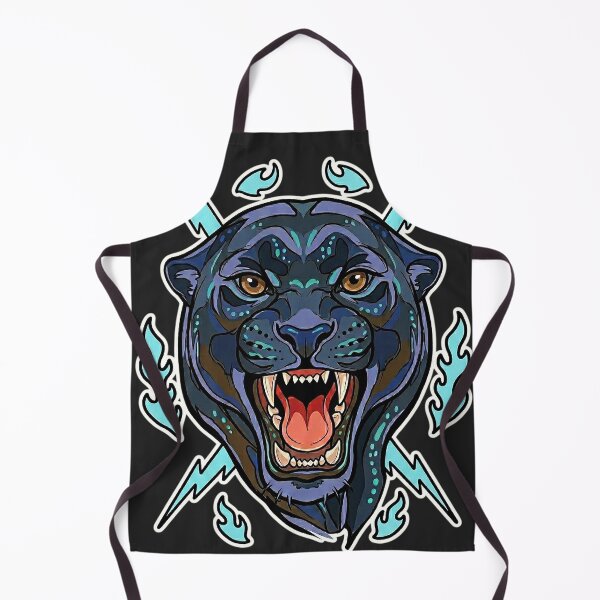 Item preview, Neon Cyan Electric Panther Tattoo T-Shirt designed and sold by rygenr8.